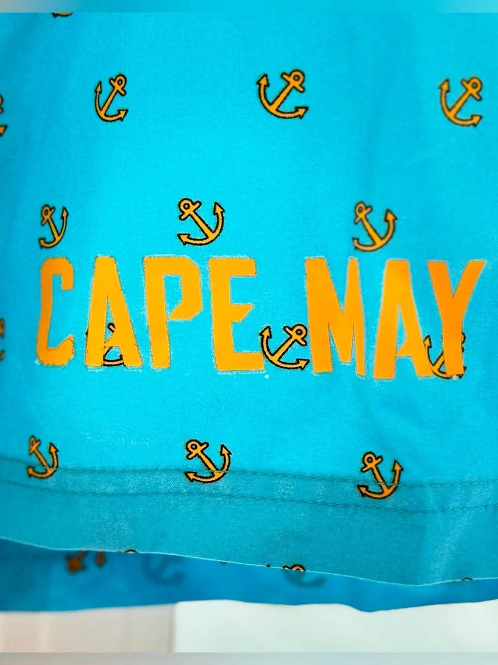 American Crown Mens 2XL Swim Trunks Cape May Anchor Hook & Loop Fly No Pockets